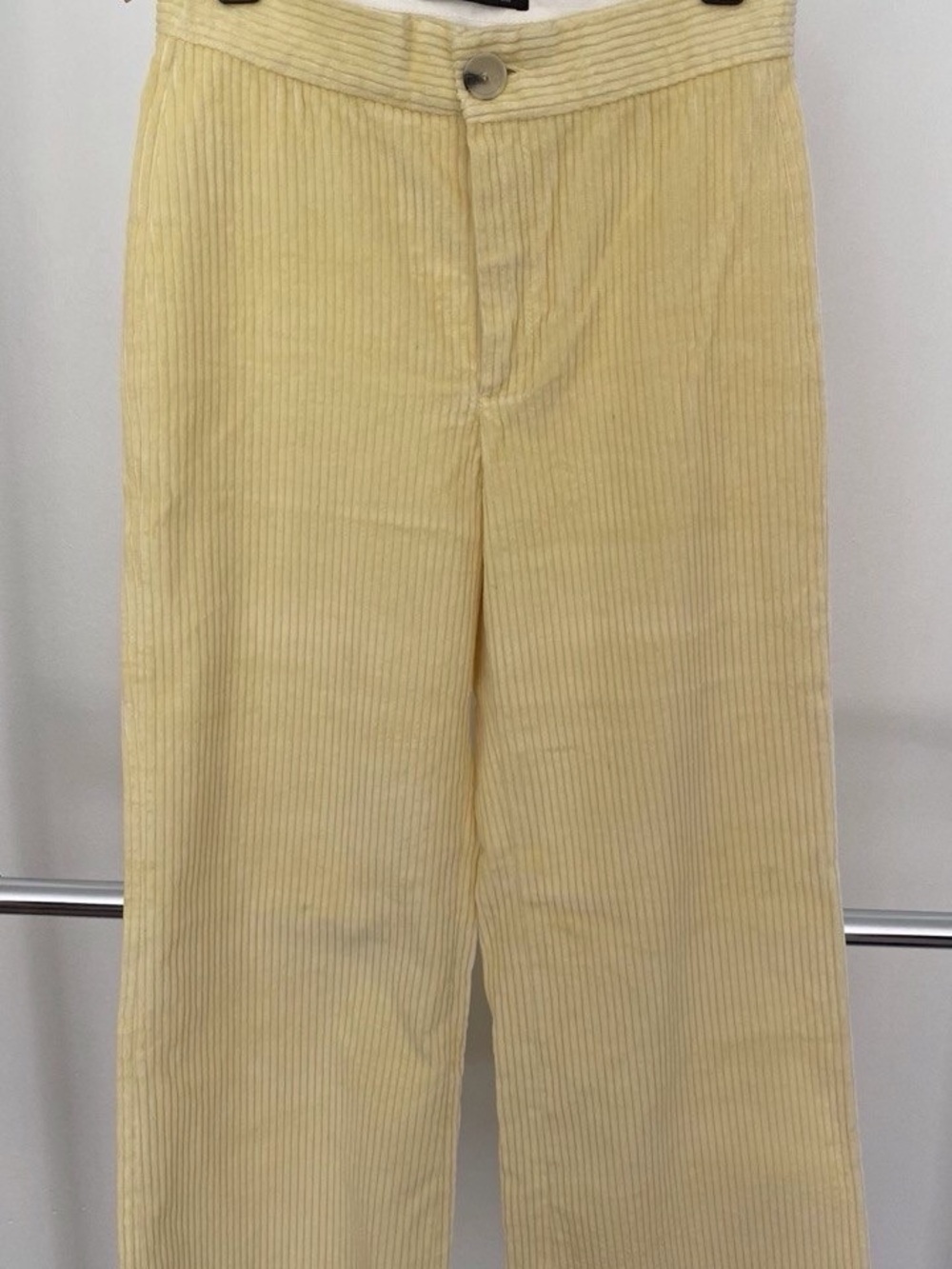 Zara Corduroy Wide Leg Pants in Yellow Size Small Like New
